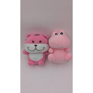 Pink Cute Adorable Tiger And Dinosaur Bundle Coast To Coast Plushies Soft Toy